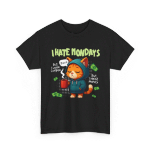 Funny Cat Shirt I Hate Mondays T-Shirt