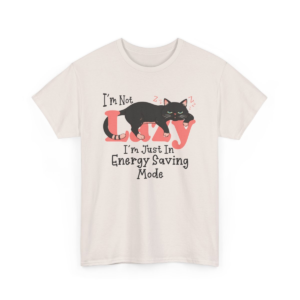 Lazy Cat “Energy Saving Mode” Funny T-Shirt for Cat Lovers LL10