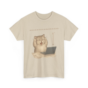 Funny Stress Cat T-Shirt – Cute Screaming Cat Meme Tee LL6